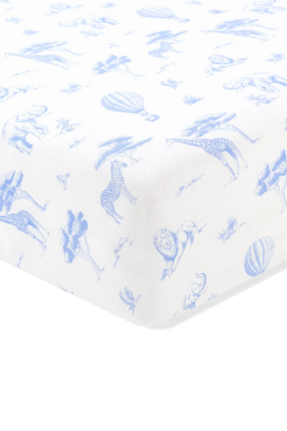 Crib Sheet in Toile Safari