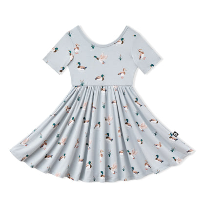 Twirl Dress in Mallard Duck