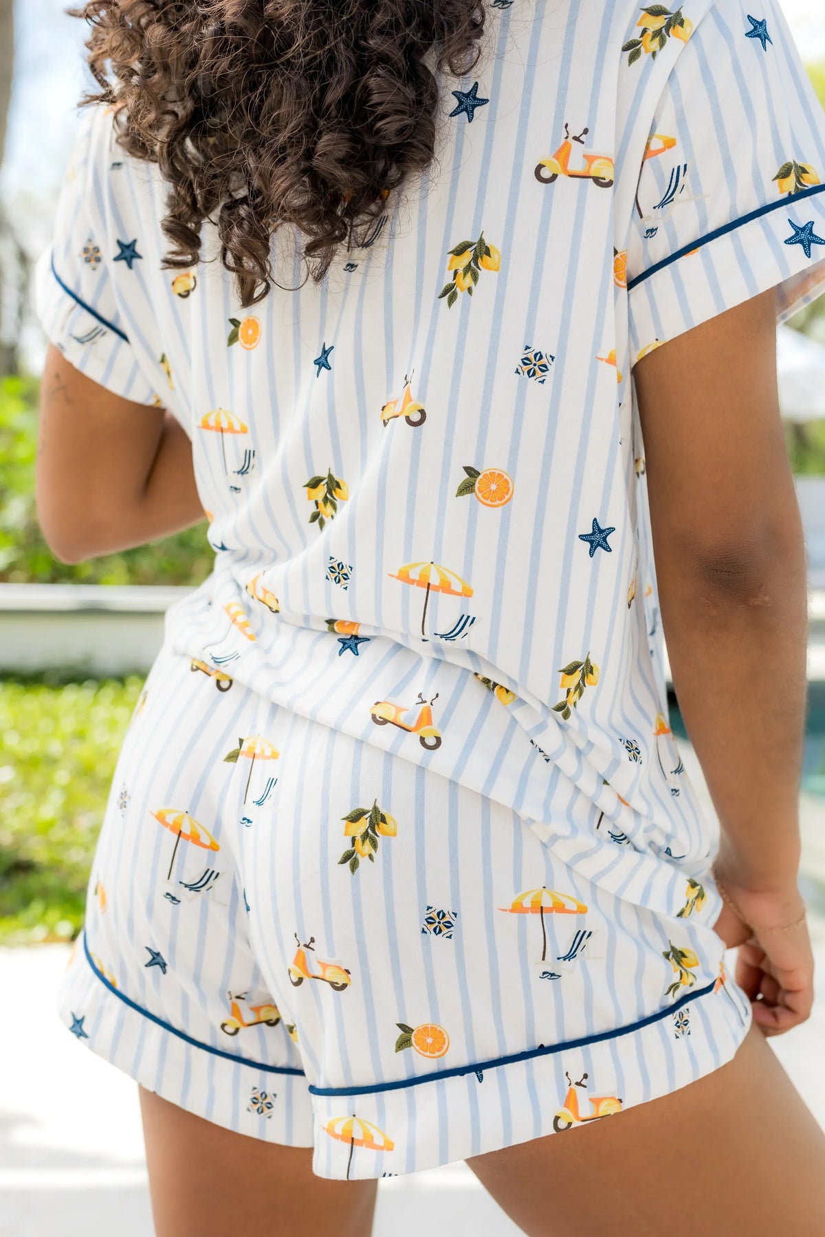 Women's Short Sleeve Pajama Set in Amalfi Coast