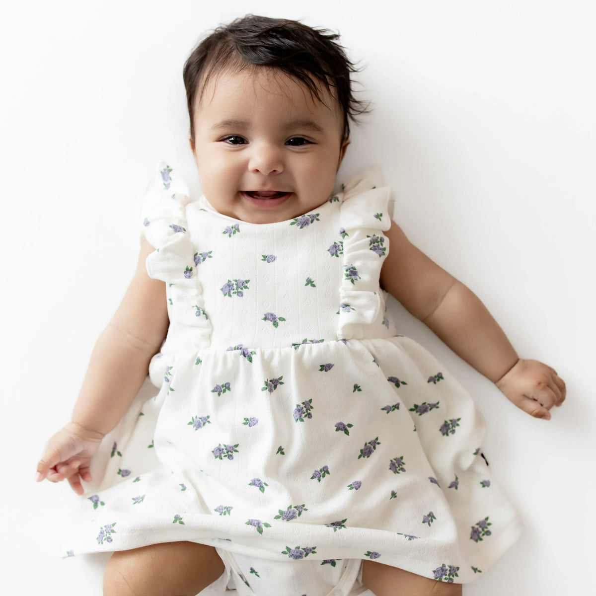 Pointelle Bodysuit Dress in Spray Rose