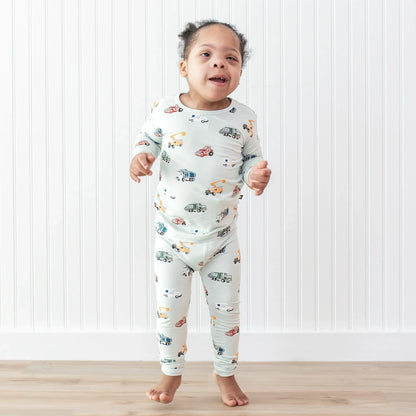 Long Sleeve Pajamas in City Vehicles