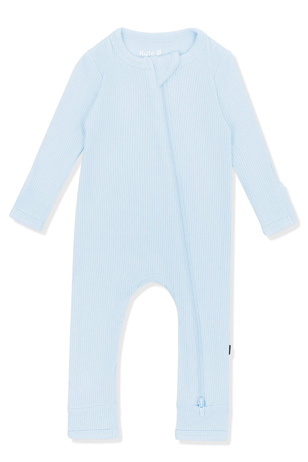 Ribbed Zipper Romper in Breeze