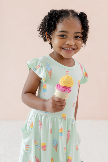 Pocket Dress in Mint Ice Cream