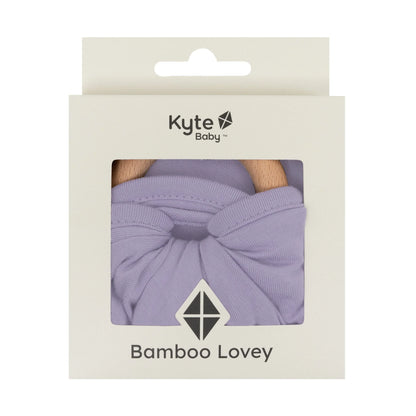 Lovey in Taro with Removable Wooden Teething Ring