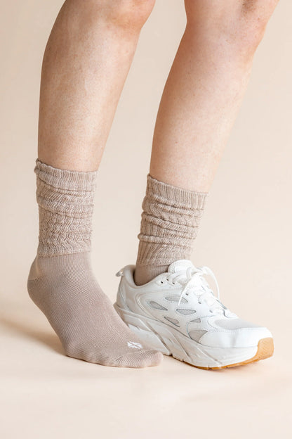 Adult Scrunch Socks in Bisque